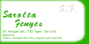 sarolta fenyes business card